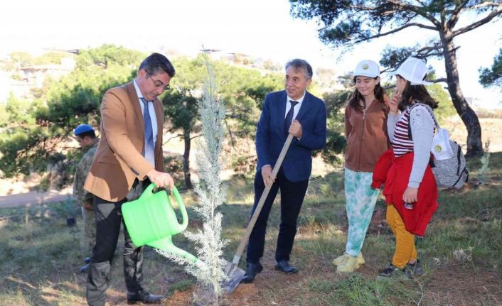 Burhaniye’de Milli Ağaçlandırma Günü’nde fidanlar toprakla buluştu