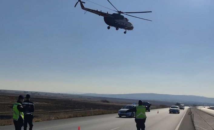 Havadan helikopter destekli trafik denetimi