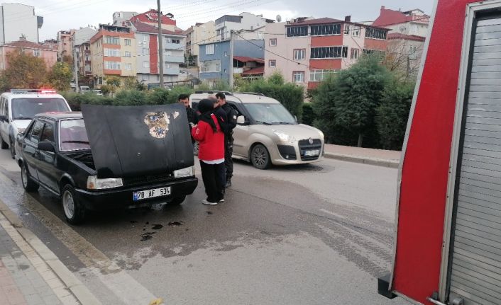 Nikah günü almaya giderken aracı yandı