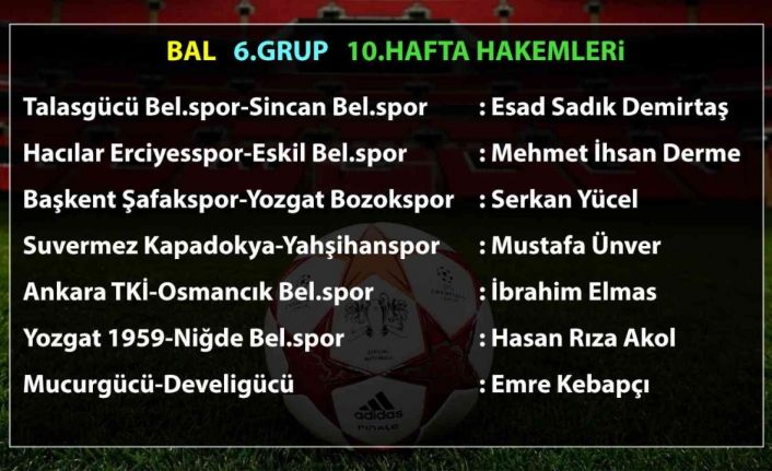 BAL’da 10. hafta hakemleri açıklandı