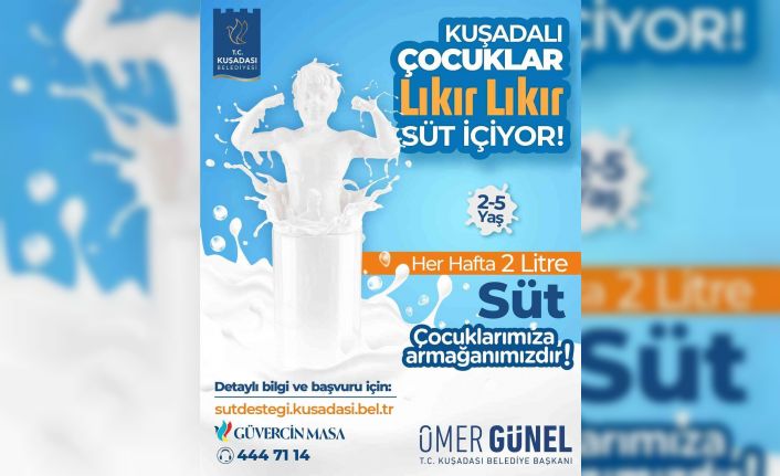 Kuşadası Belediyesi’nden çocuklara süt desteği