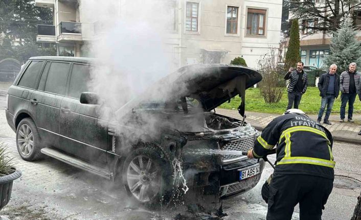 Park halindeki lüks cipte yangın çıktı