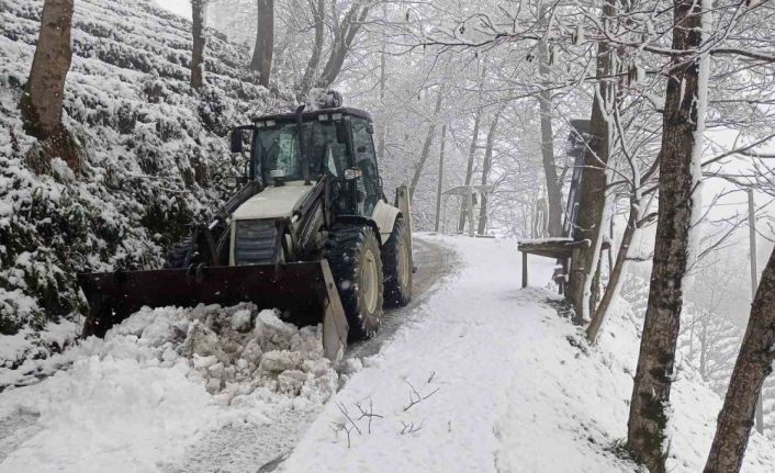 Rize’de kar yağışından ötürü 26 köy yolu ulaşıma kapandı