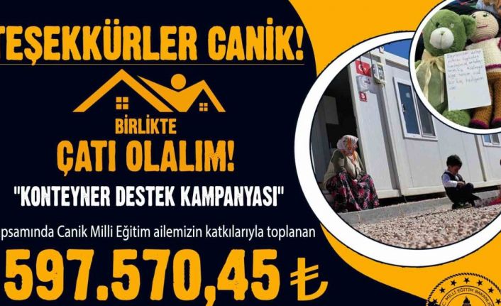 Canik’ten afet bölgesine konteyner desteği