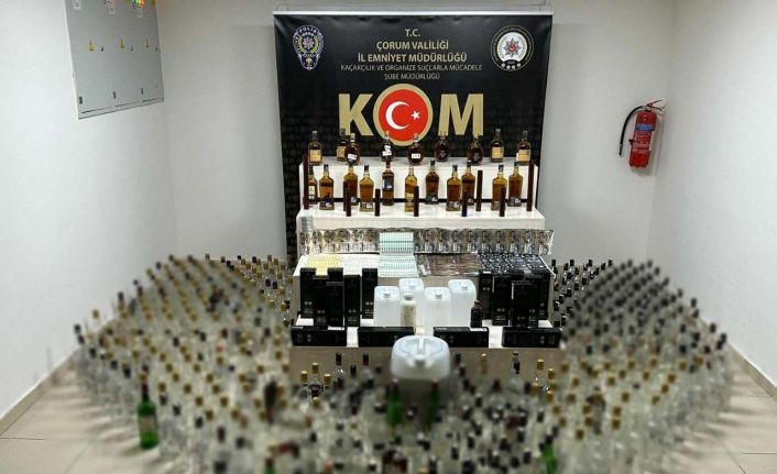 Çorum polisinden kaçak alkollü içki operasyonu