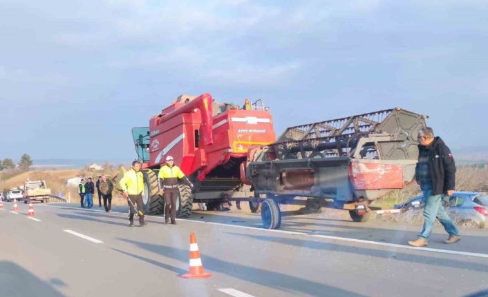 Tekirdağ’da otomobil biçerdövere çarptı: 1 ölü