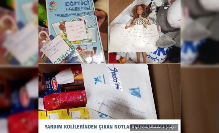 YARDIM KOLİLERİNDEN ÇIKAN NOTLAR DUYGULANDIRDI