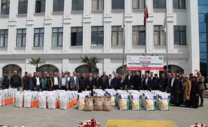 Yalova’da çiftçilere ayçiçeği tohumu dağıtıldı