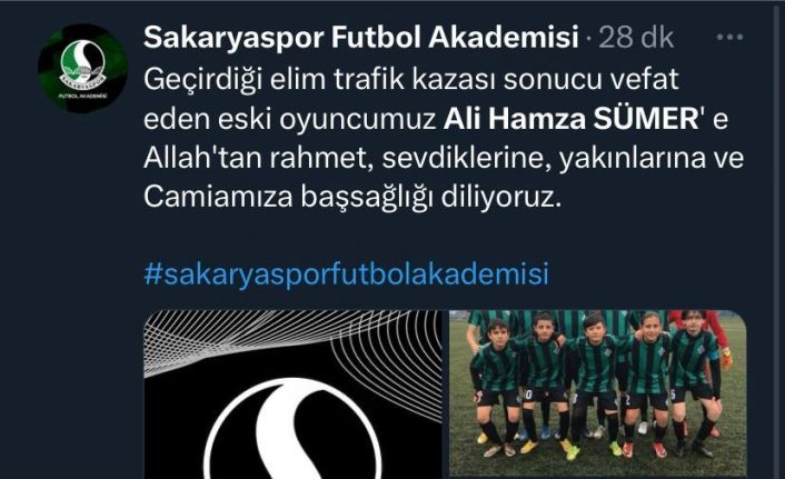 15 yaşındaki futbolcu kazada hayatını kaybetti