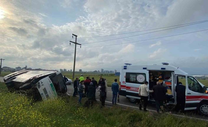 Çorlu’da işçi servisi şarampole yuvarlandı: 6 yaralı