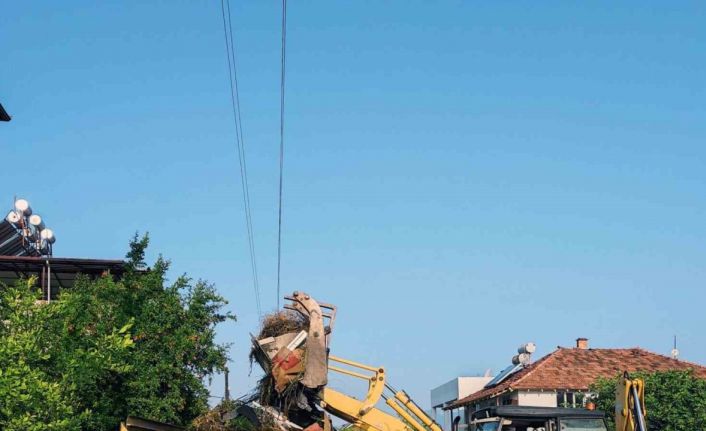 Ortaca’da yol kenarlarındaki büyüyen otlar temizleniyor