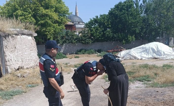 Aksaray Jandarma yaşlıların bayramını kutlayarak ihtiyaçlarını giderdi