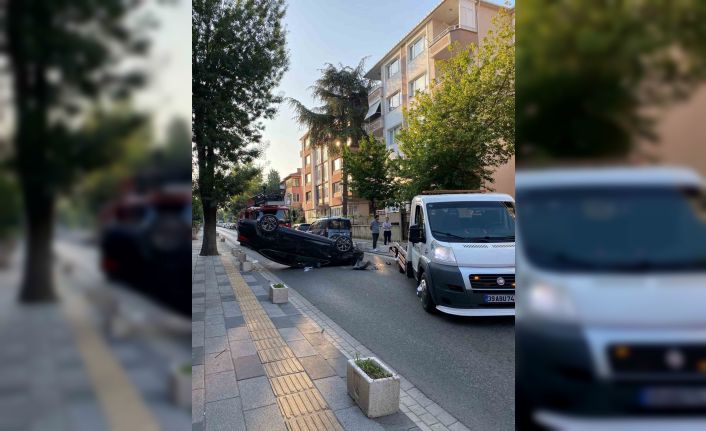 Alkollü sürücünün kullandığı otomobil hızını alamadı takla attı