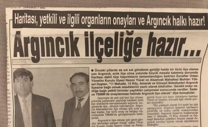 Argıncık’ın 30 yıllık hayali