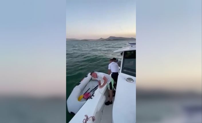 Barajda mahsur kalan vatandaşı jandarma kurtardı