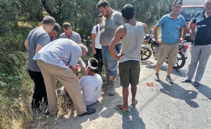 Erdek’te trafik kazasında motosiklet sürücüsü yaralandı