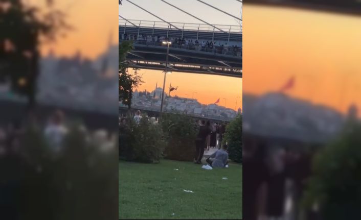 Haliç’te tehlikeli oyun: Serinlemek için Haliç Metro Köprüsü’nden suya atladılar