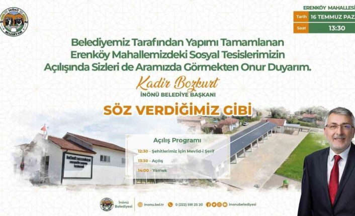 İnönü Belediyesi sosyal tesis açılışlarına devam ediyor