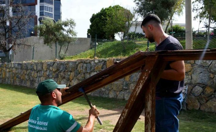 Kuşadası Belediyesi’nden Can Dostların Park Alanında bakım çalışması