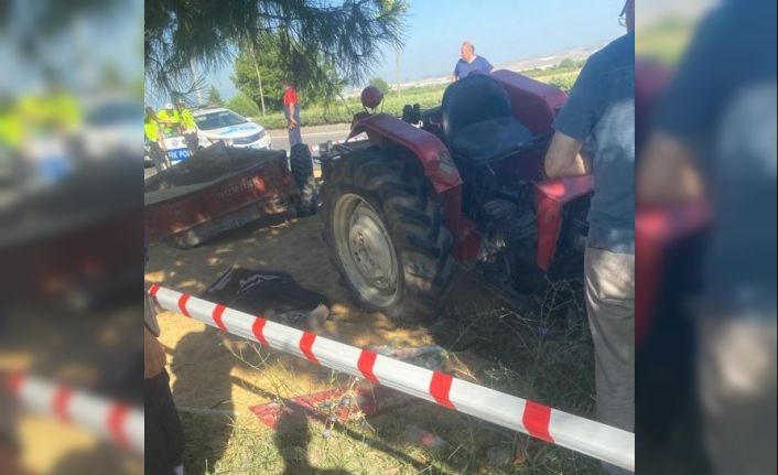 Tırla çarpışan tahıl yüklü traktör sürüklendi: 1 ölü