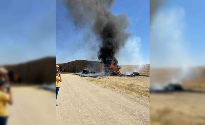 Ankara’da traktör alevlere teslim oldu