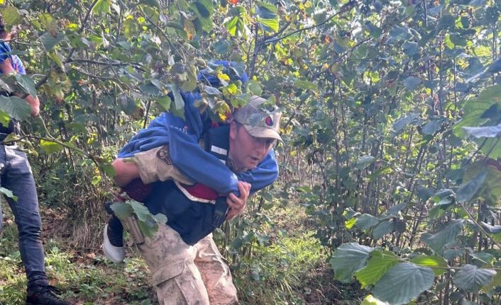 Kayıp yaşlı kadın sağ bulundu: Jandarma kadını sırtında taşıdı