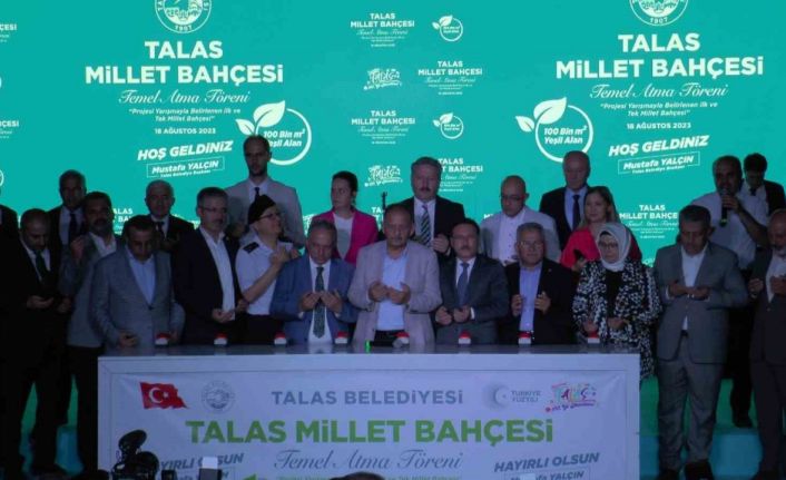 Talas’ın 100 bin metrekarelik Millet Bahçesi’nin temeli atıldı