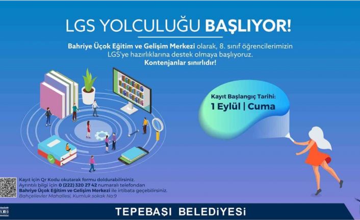 Tepebaşı Belediyesi LGS’ye hazırlanan öğrencilerin yanında