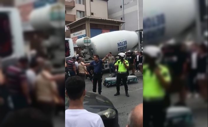 Yalova’da beton mikserinin altında kalan yaşlı adam yaralandı