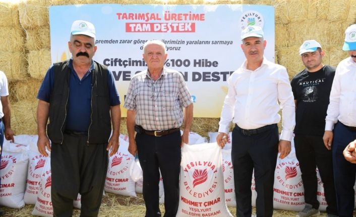 Yeşilyurt’ta depremzede üreticilere tarımsal destek