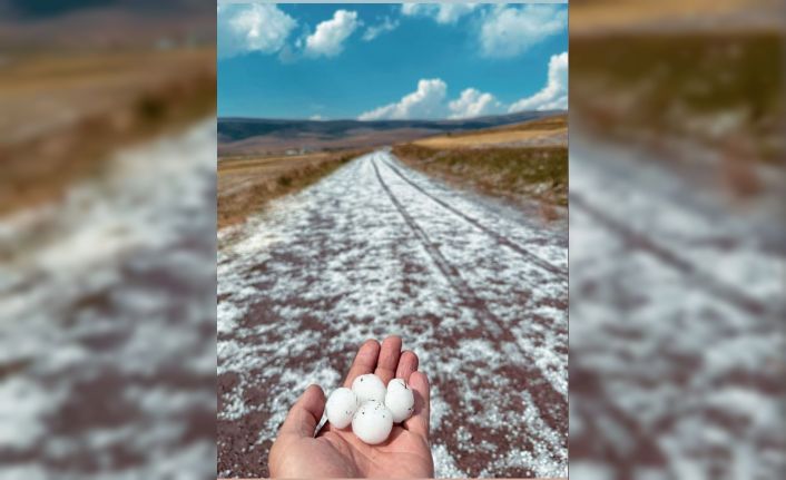 Ardahan’da dolu ve sağanak etkili oldu