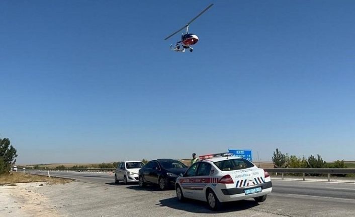 ‘Cayrokopter’ destekli denetimle kurallara uymayan sürücüler tespit edildi