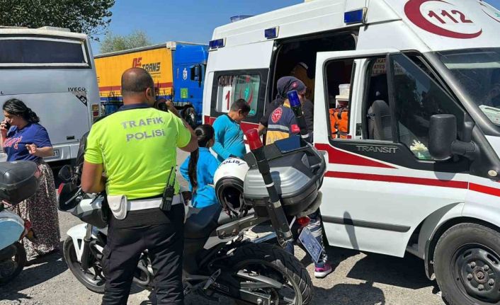 Dengesini kaybederek düşen motosiklet sürücüsü yaralandı