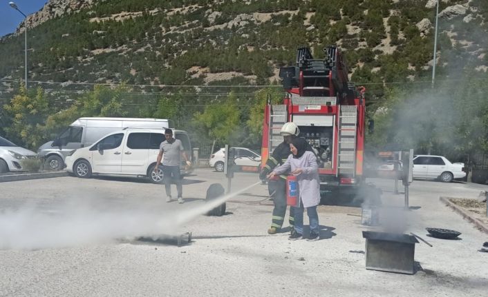 Ermenek Devlet Hastanesi’nde yangın tatbikatı