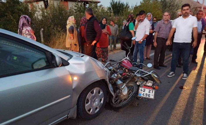 Konya’da otomobil motosikletle çarpıştı: 2 yaralı