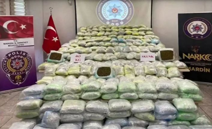 Mardin’de 463 kilogram uyuşturucu ele geçirildi