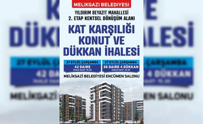 Melikgazi’den Kat Karşılığı Konut ve Dükkan İhalesi