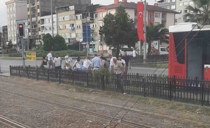 Samsun’da seyir halindeki otobüsün yangın tüpü patladı