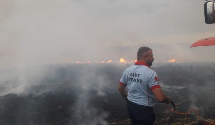 Siirt’te anız yangını