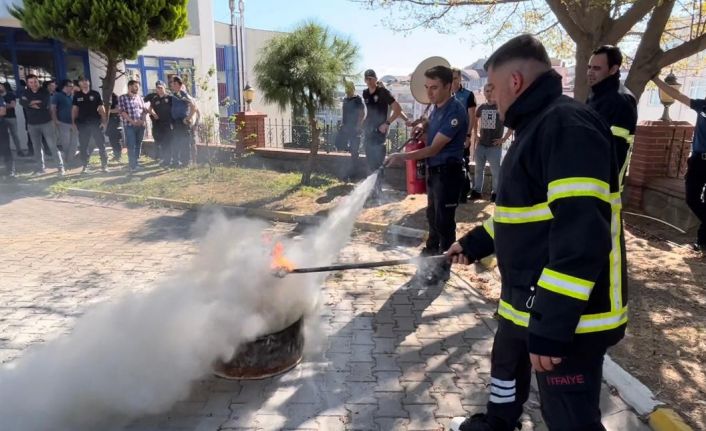 Sinop itfaiyesinden polis memurlarına yangın tatbikatı