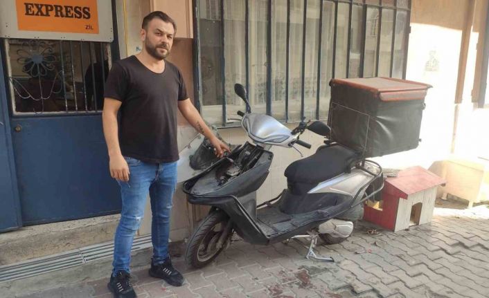 Sultangazi’de çaldığı motosikleti parçalarken güvenliğe yakalanıp kaçtı