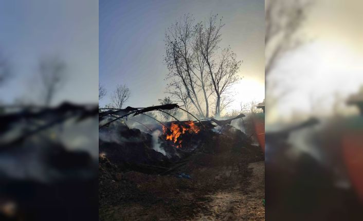 Tekirdağ’da 3 bin balya saman alev alev yandı