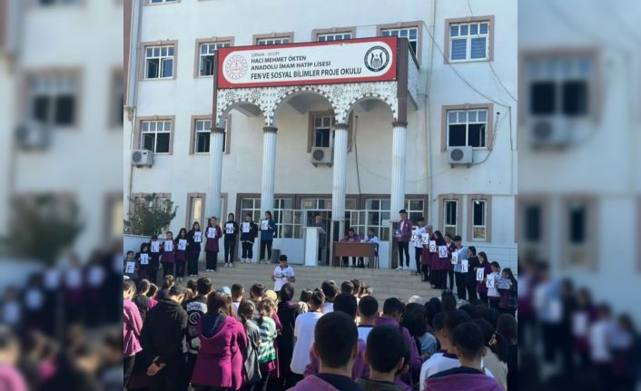 Silopi’de imam hatip lisesi öğrencilerinden Gazze ile dayanışma mesajı