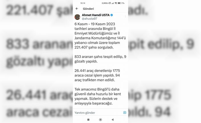 Bingöl’de 221 bin 407 kişi sorgulandı