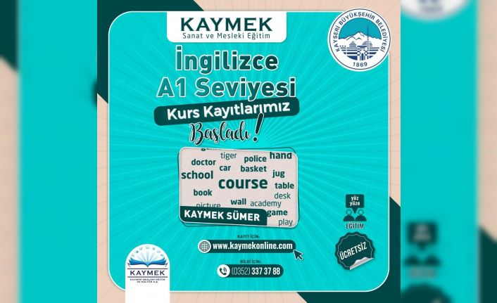 KAYMEK, İngilizce A1 seviyesi 2. Grup kurs kayıtlarını başlattı