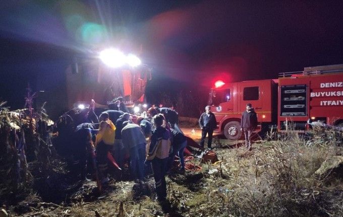 Biçerdövere sıkışan üretici yoğun uğraşlar sonucunda kurtarıldı