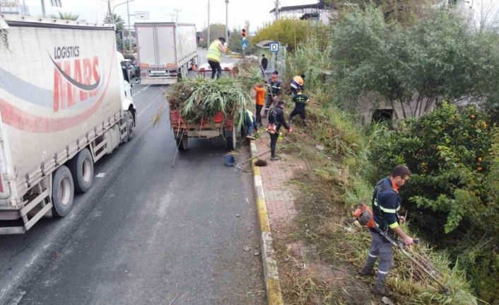 Nazilli’de temizlik ekipleri karayolu kenarlarını temizledi