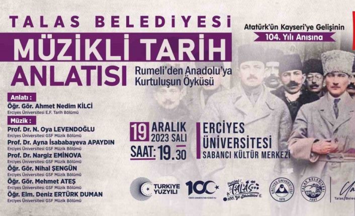 Talas’ta Atatürk’ün Kayseri’ye gelişi için özel program