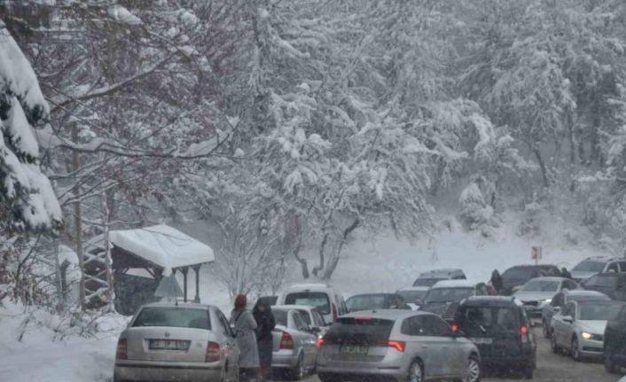 Doğa harikasını görmek istediler: Trafik kilitlendi