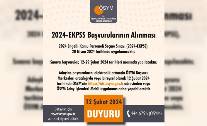 2024 EKPSS başvuruları başladı